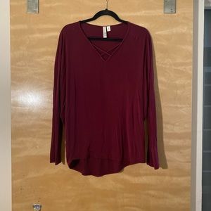 Burgundy long sleeve top from Francesca’s